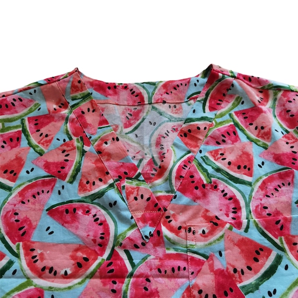 Scrubtop met watermeloenprint: op maat gemaakt, 100% katoen