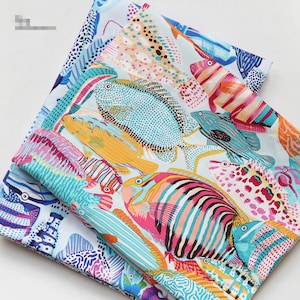 Vis etnische katoen canvas stof, stoffering stof, sofa stof, stoel stof, kussen stof, kussen stof, tafelkleed stof, home decor stof