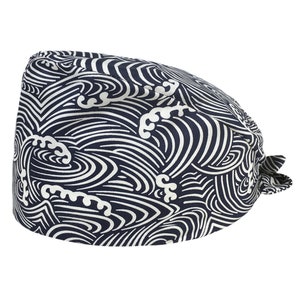 Unisex Surgical Hat,Japanese Surgical Cap,Waves Scrub Hat,Seigaiha Surgical Hat,Seigaiha Scrub Cap,Japanese Scrub Cap,Waves Surgical Hat
