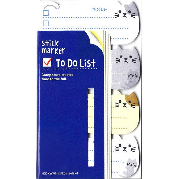Adorable Kitty Cat Shaped Memo Post-it Sticky Note Pad | Cute Affordable Animal Themed Stationery