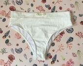 Sandy Shells White Ribbed Bikini Briefs