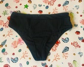 Ray Shells Black Ribbed Bikini Briefs