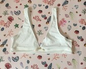 Sandy Shells White Ribbed Bikini Top