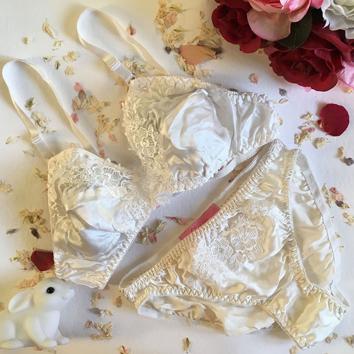 Betty White Silk Bra & Knickers Set Panties Bralette | Etsy