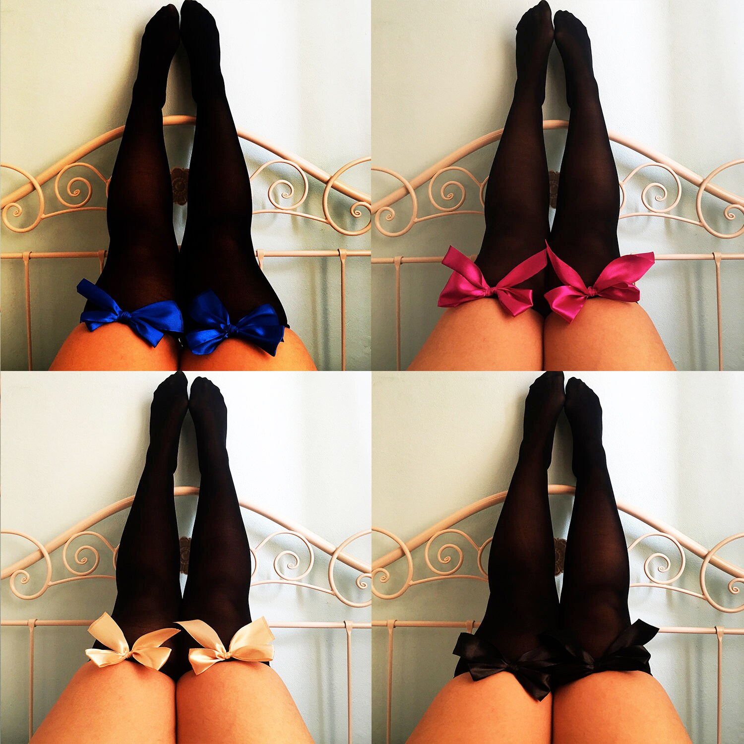 Ava Pin-up Black Thigh High Stockings 
