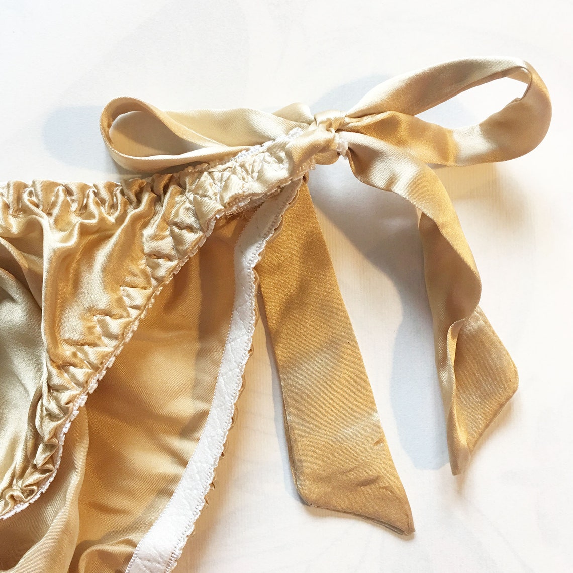 Joan Gold Silk Tie Side Knickers More Colours Lingerie - Etsy UK
