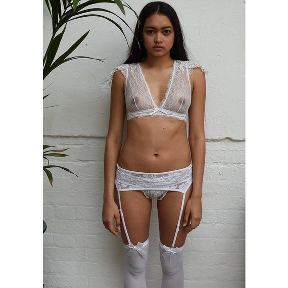 white bra and pants set