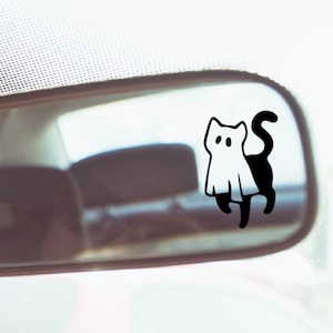Geist Katze Vinyl Aufkleber: Halloween Aufkleber für Auto, Laptop