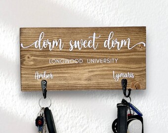 Personalized Dorm Sweet Dorm Key Holder for Wall, Dorm Decor for College Girls, Dorm Room Essentials, College Student Gift