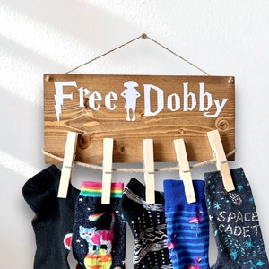 Free Dobby Laundry Room Sign, Lost Socks Sign, Laundry Organizer, Christmas Gift for Wife, Housewarming  Gift