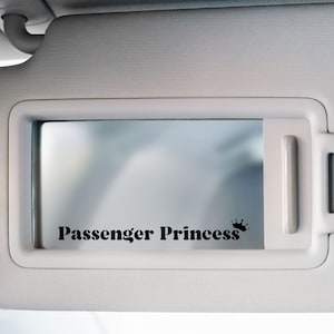 Passenger Princess Vinyl Decal for Car, Cute Car Accessories for Women, Car Mirror Sticker, Valentines Day Gift for Girlfriend, Trendy Car