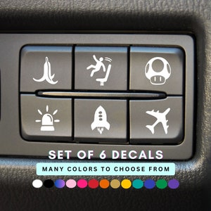 Blank Car Button Decals, Dash Button Stickers for Car, Funny Car Decals, White Elephant Gifts, Car Accessories for Men, Eject Seat Sticker
