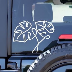 Monstera Leaf Decal for Car, Tropical Leaf Sticker for Laptop, Car Decals For Women, Plant Mom Gift, Crazy Plant Lady Gift