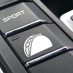 Taco Button Decal for Car, Blank Button, Vinyl Decal, Car Stickers, Funny Car Accessories for Teens, Car Guy Gift, Gift for Boyfriend