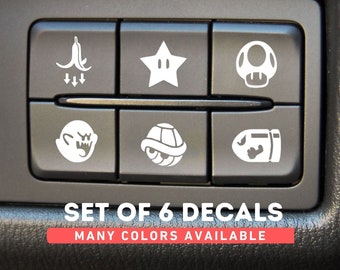 Funny Blank Buttons Decal for Cars 6PACK, Car Button Decals, Car Accessories for Teens, Prank Car Sticker, Stocking Stuffers for Men