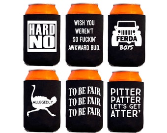 Letterkenny Beer Can Cooler, LetterKenny Christmas Gift, Pitter Patter, Ferda,