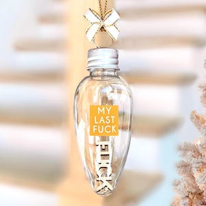 Funny Christmas Ornament- My Last Fuck, Secret Santa Holiday Gag Gift, White Elephant Gift image 1