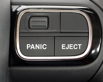 Car Button Decals 2 Pack- Panic and Eject Button Decal, Car Accessories for Women