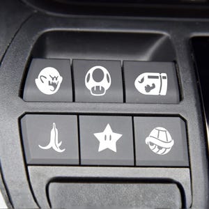 車用おもしろ空白ボタンデカール 6個パック、車用ボタンデカール、男性用クリスマスプレゼント、ティーン向け車アクセサリー、いたずら車ステッカー、