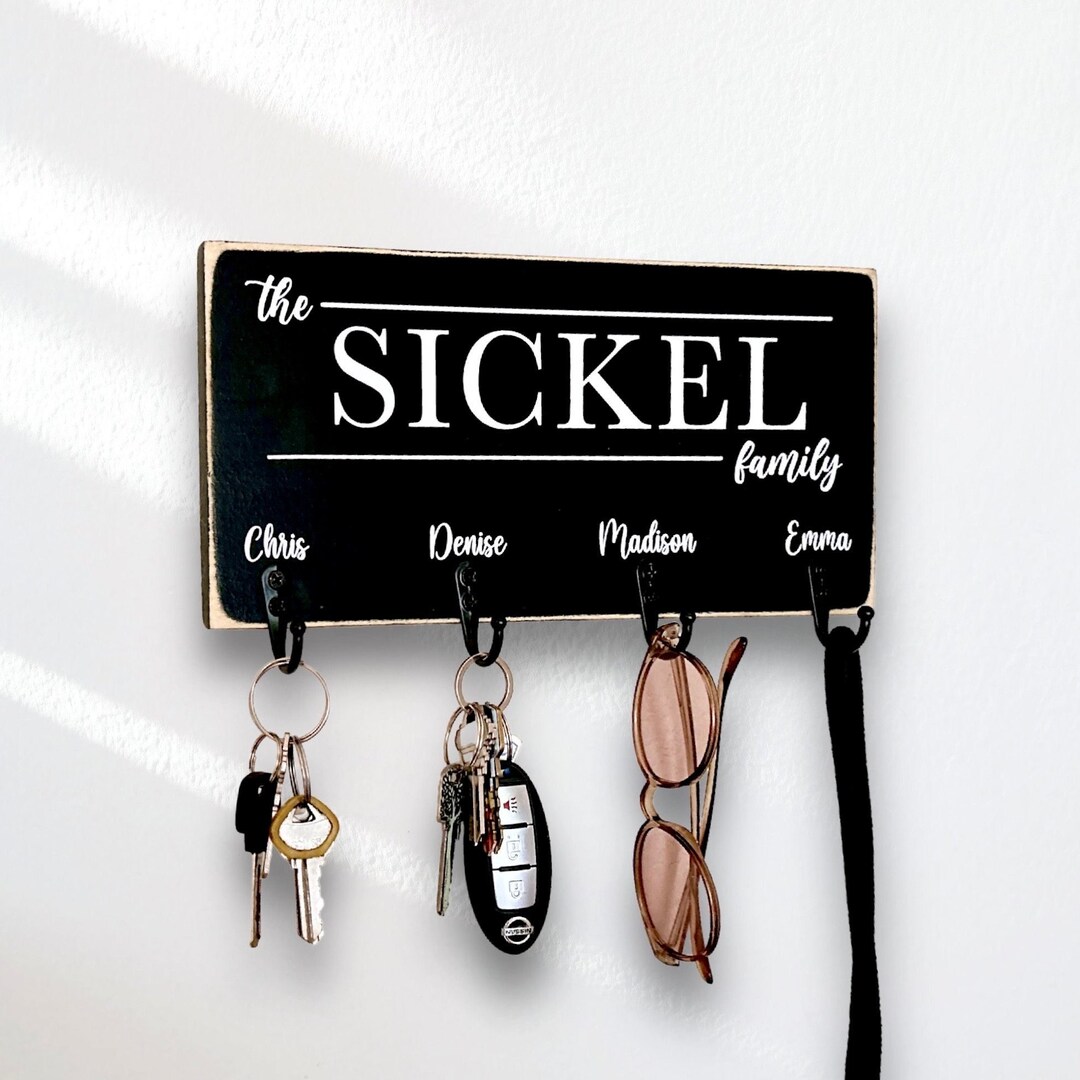 Key Holder Personalized Key Rack, Family Name Sign, Key Hanger ...