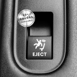 Eject Button Sticker For Blank Car Buttons 2 Pack, Funny Car Accessories for Men, Video Game Decal for Car, Gag Gift for Car Guy