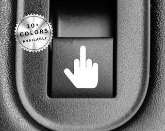 Pegatinas para botones de coche con el dedo corazón - Paquete de 2, accesorios divertidos para el coche