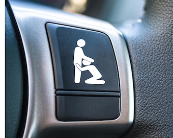 Calcomanías para botones de coche con diseño de cabeza de carretera masculina (paquete de 2), regalo para hombres gay, divertidos regalos gay para Navidad.