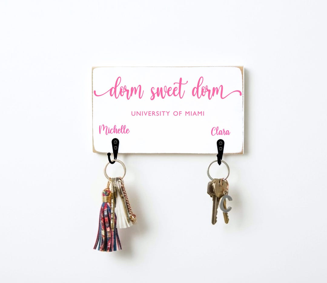 Personalized Dorm Sweet Dorm Key Rack, College Dorm Room Decor, Cute ...