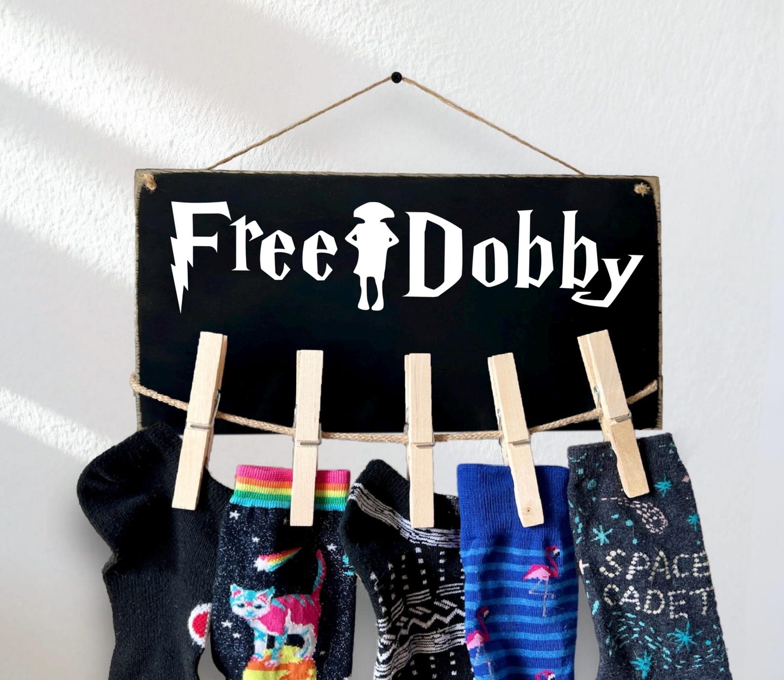 Free Dobby Sign With Sock Holder, House Elf Laundry Room Wall Decor ...