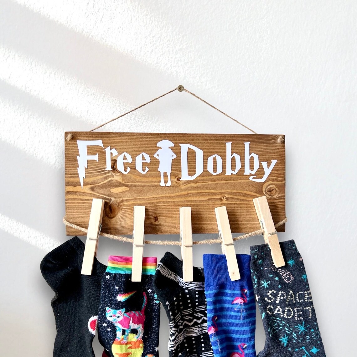 Free Dobby Sign With Sock Holder, House Elf Laundry Room Wall Decor ...