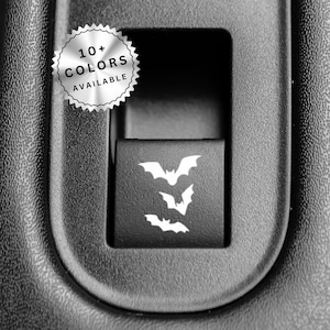 Halloween Decals for Blank Car Buttons, Mini Ghost Decal, Bat Sticker, Goth Car Accessories for Women,Dash Button Stickers,