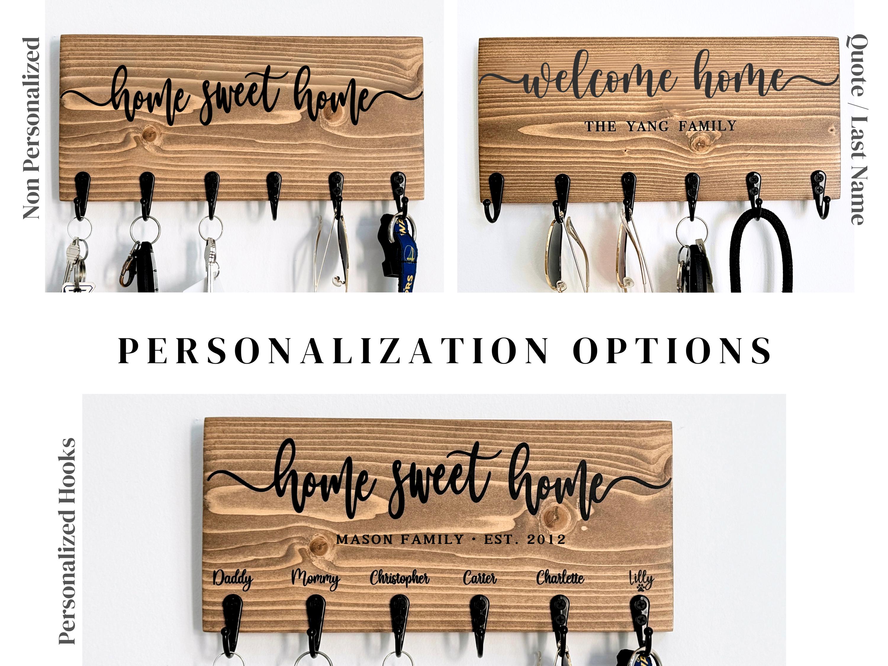 Welcome Home Key Sign Welcome to Our Home Personalized Key Holder for Wall, Custom Key Rack ...