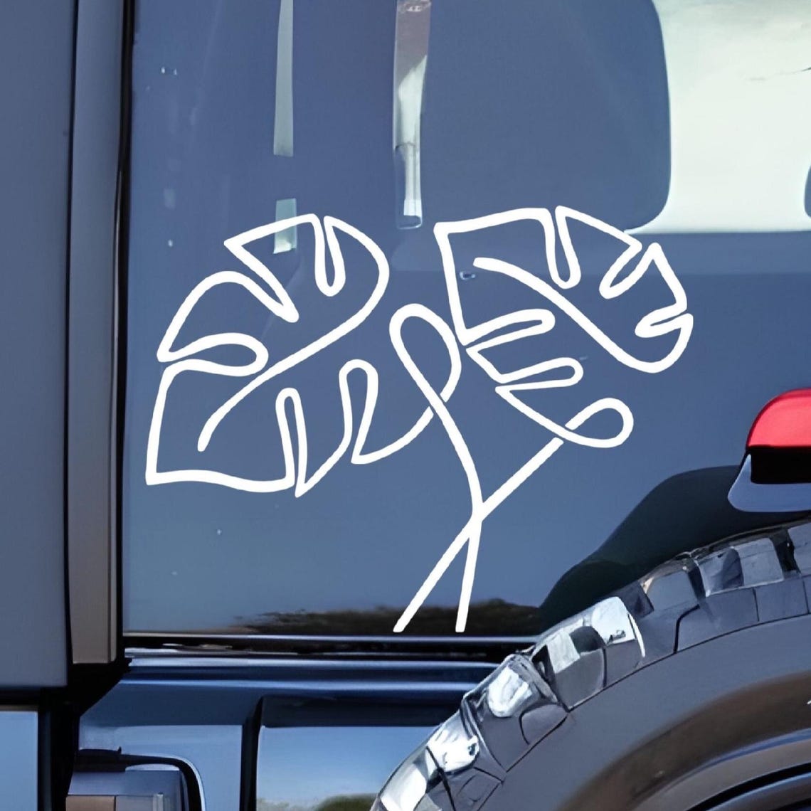 Monstera Leaf Car Decal: Tropical Plant Vinyl Sticker - Etsy