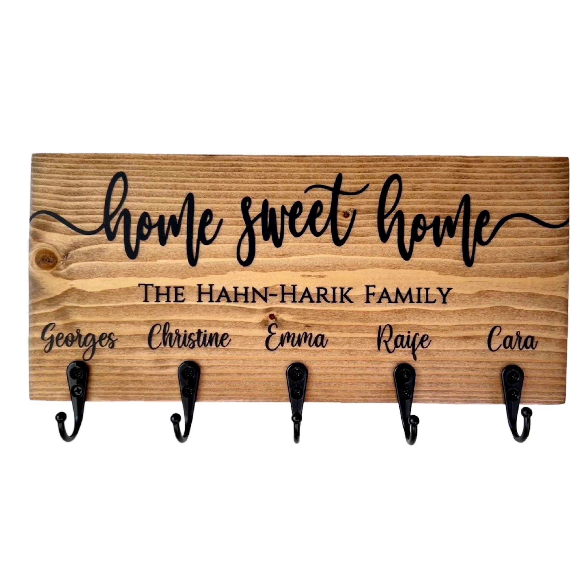 Home Sweet Home Personalized Key Ring Holder for Wall Key 