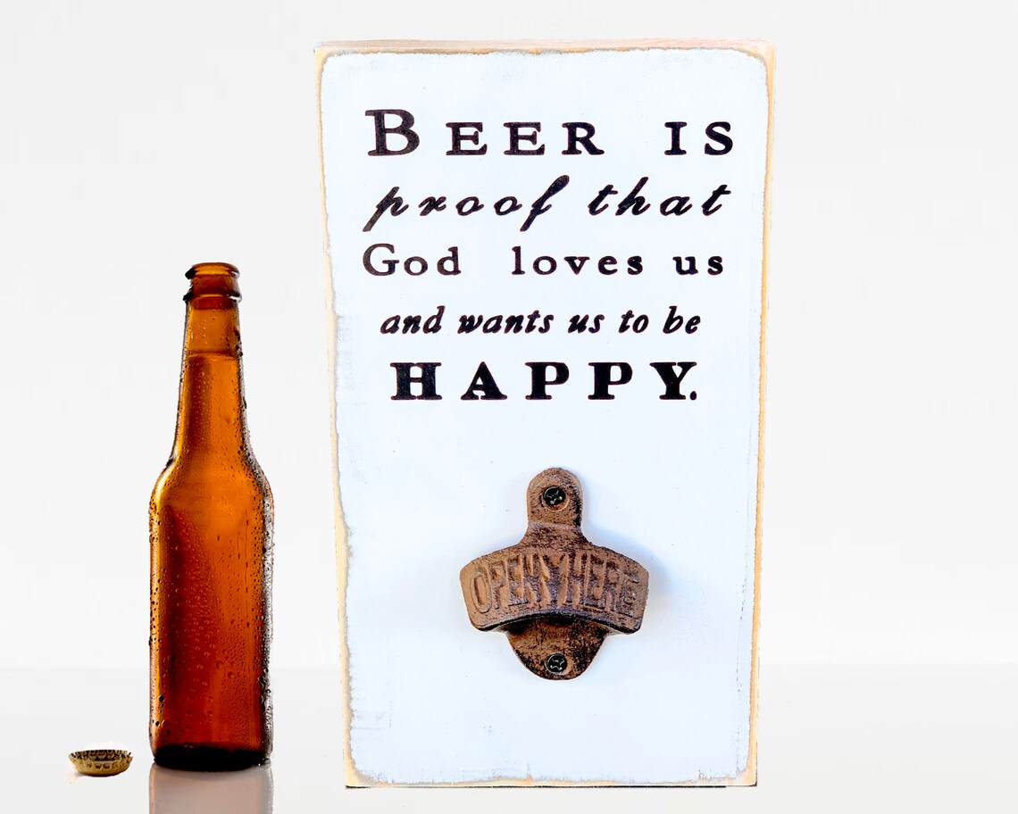 Ben Franklin Quote Beer Is Proof God Loves Us Bottle Etsy