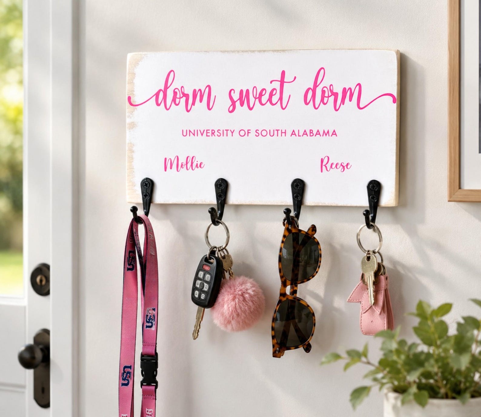 Personalized Dorm Sweet Dorm Key Rack, College Dorm Room Decor, Cute ...