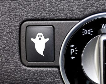Calcomanía de fantasma para botones de coche en blanco, accesorios góticos para mujer, pegatinas para botones de tablero.