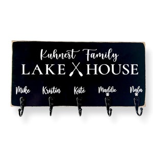 Personalized Lake House Sign, Key Holder for Wall, Lake House Gifts, Key Hooks, Key Rack, Housewarming Gift, Lake Life, Cabin Decor