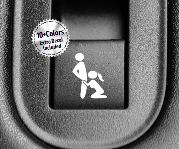 Road Head Vinyl Decal For Blank Car Buttons 2 Pack, Funny Car Accessories for Men, Gag Gift for Car Guy