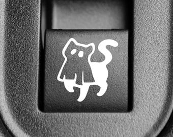 Calcomanía de botón de coche de gato fantasma, calcomanías espeluznantes, accesorios lindos para niñas