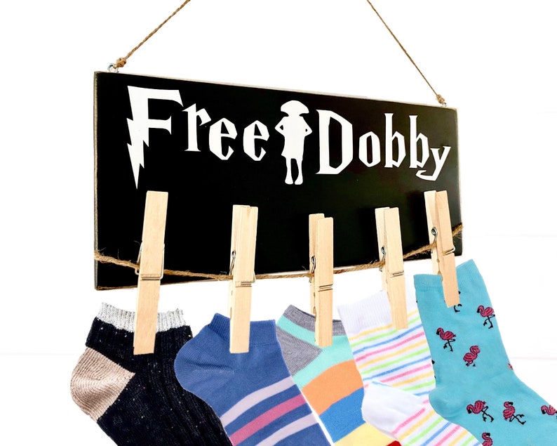 Free Dobby Sign With Sock Holder, House Elf Laundry Room Wall Decor ...