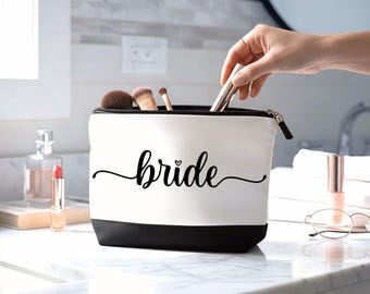 Bolsa de maquillaje para novias, regalo para despedida de soltera, ideas para propuestas de dama de honor, recuerdos para despedidas de soltera, regalos para futuras novias, regalos para la fiesta nupcial de la dama de honor.