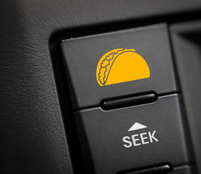 Taco Knopf Aufkleber für Auto, leere Knopf, Vinyl Aufkleber, Auto Aufkleber, lustiges Autozubehör für Jugendliche, Auto Kerl Geschenk, Geschenk für Freund Bild 3