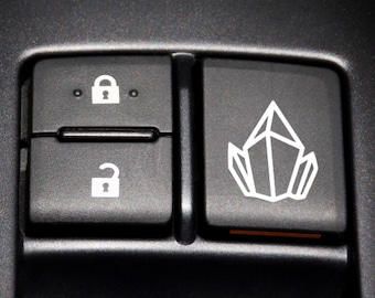Mini calcomanía de cristal para botones de coche, decoración bonita para coche, accesorios bonitos para mujer, calcomanía de bruja para coche