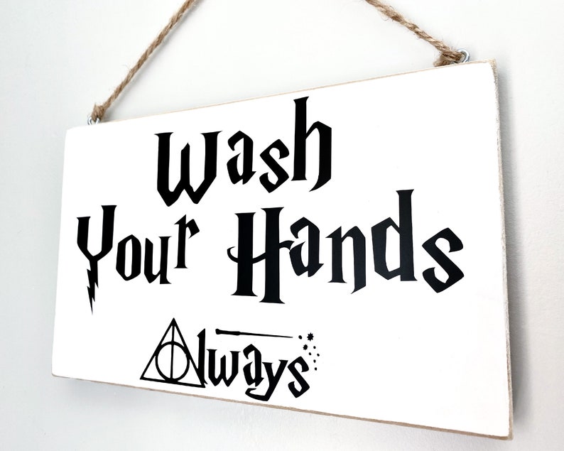 Wash Your Hands Bathroom Sign Bathroom Wall Decor Potter Etsy