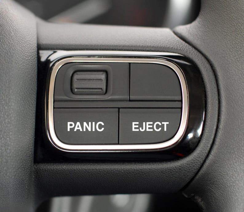 Car Button Decals 2 Pack- Panic and Eject Button Decal, Car Accessories ...