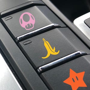 Car Decals for Blank Buttons, Dash Button Stickers, Funny Car Accessories for Men, Video Game Stickers, Car Guy Gift, Gag Gifts