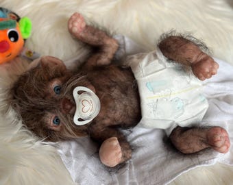 Lifelike realistic lifelike DRINK-WET Wolf puppy baby Full body silicone baby OOAK Magdalena&#39;s Art-Baby doll gift