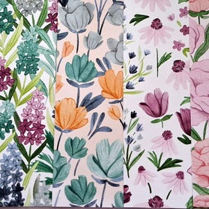 Papiers à motifs, Stampin'Up, scrapbooking, Collection Fleurs Epanouies, lot de 12 feuilles 15 X 15 cm