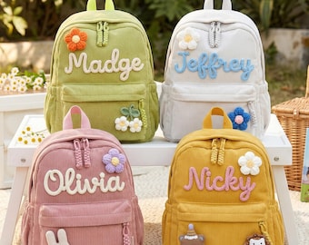 Personalisierter Kleinkind-Rucksack, individueller Kinder-Rucksack mit Namen, Vorschul-Rucksack für Mädchen Jungen, niedliches Geschenk für die Schultasche